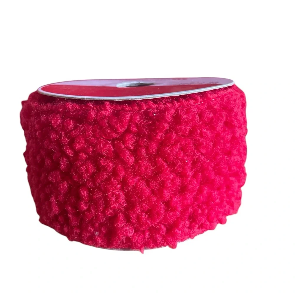 Celebrate It Red Sherpa Wired Ribbon